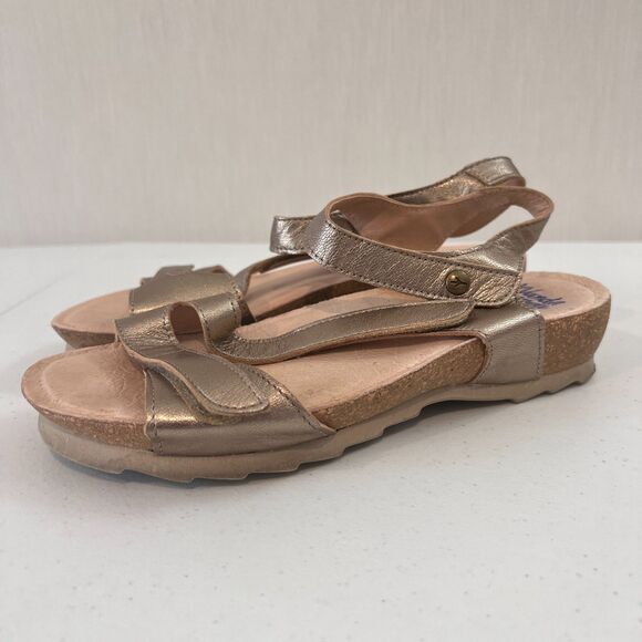 Wanda Panda Tamina Sandals Gold Metallic Adjustable Straps Women's 38 US 7 - 7.5 - Picture 3 of 12